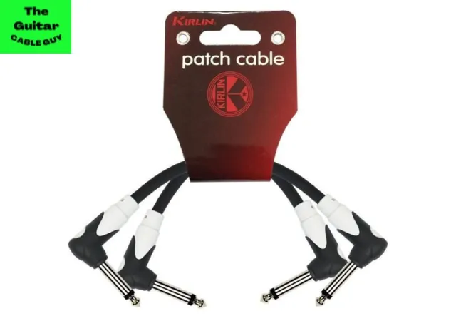 Kirlin 2 PACK 6"  Pedal/Patch Cable 1/4" Right Angle Ends FREE SHIPPING