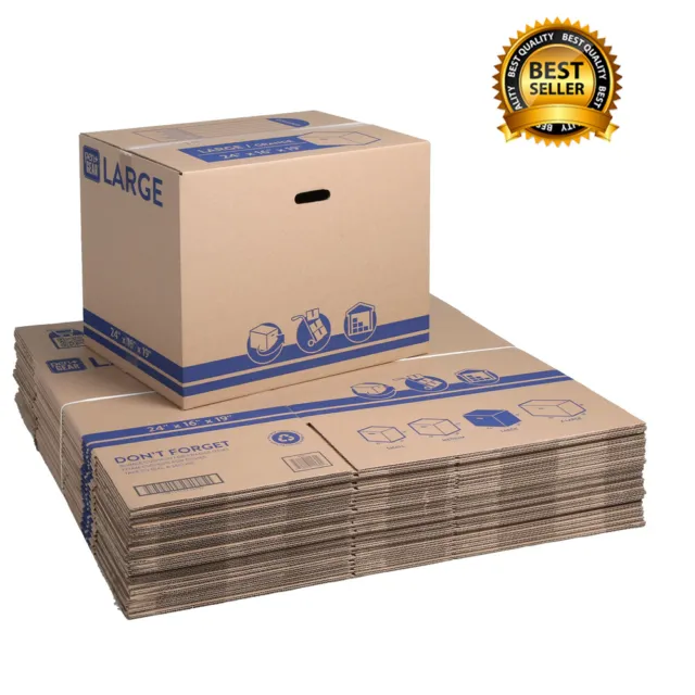 Large Recycled Moving and Storage Boxes 24 in. L x 16 in. W x 19 in. H 25 Count