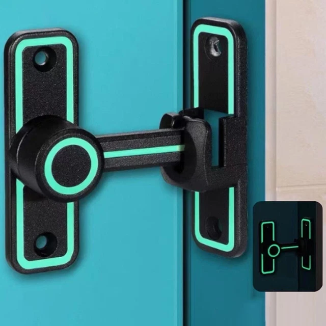 Black Luminous Barn Door Latch Lock For Locking Sliding 90??-Right Angle Door
