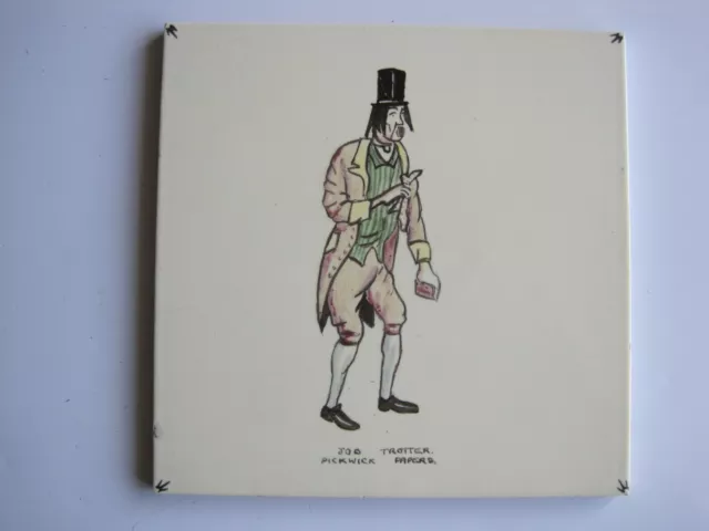 Vintage 6" Tile - Job Trotter - Dickens Pickwick Papers - C1950 T & R Boote Ltd