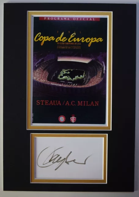 Franco Baresi Signed Autograph A4 photo display AC Milan 1989 European Cup COA