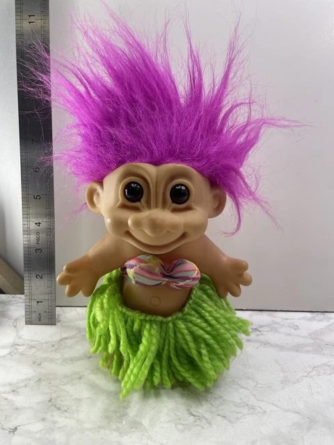 Vintage Russ 5" Troll Doll - Hawaii Hawaiian Hula Grass Skirt Free Postage