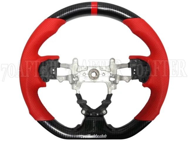 Buddy Club Carbon Fiber / Red Steering Wheel for 12-15 Honda Civic