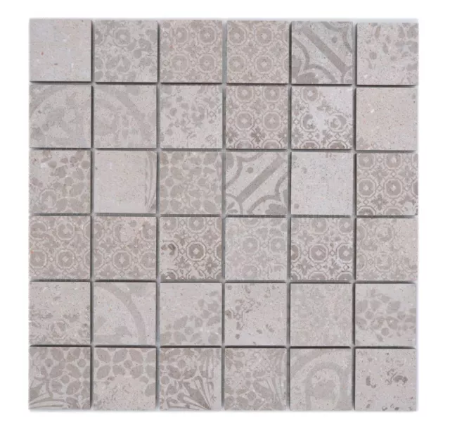 Cerámica Azulejos de Mosaico Gres Gris Claro Beige con Dibujos