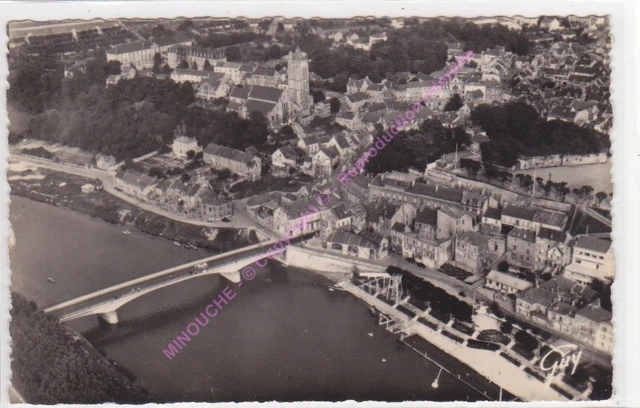 CPSM 95260 BEAUMONT S OISE Vue aérienne L Oise le Pont de Persan Edt GUY