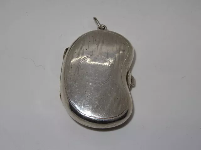 Antique Sterling Silver Kidney Shaped Full & Half Sovereign Case - B'ham 1912