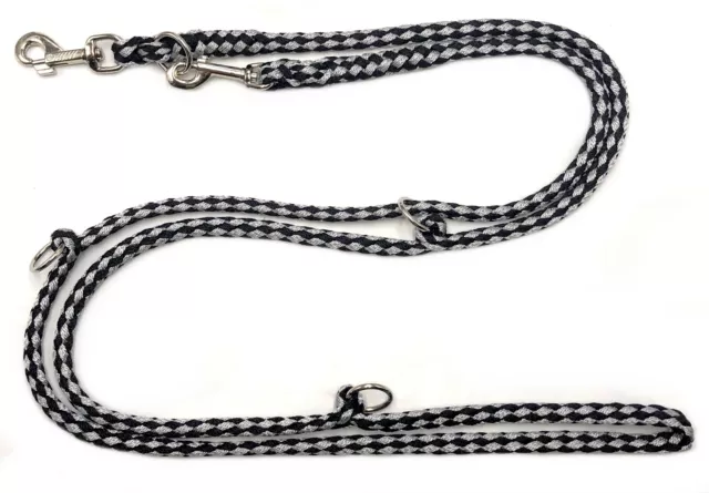 Hundeleine Doppelleine schwarz-grau 2m 2,40m 2,80m 3,50m 5m 3-5fach verstellbar