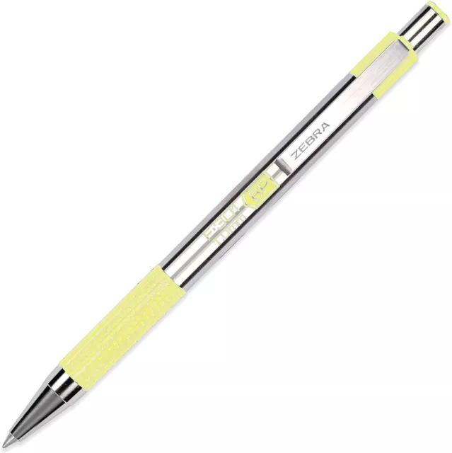 Zebra F-301 Stainless Steel Retractable Ballpoint Pen - 1.0mm Nib - Black Ink