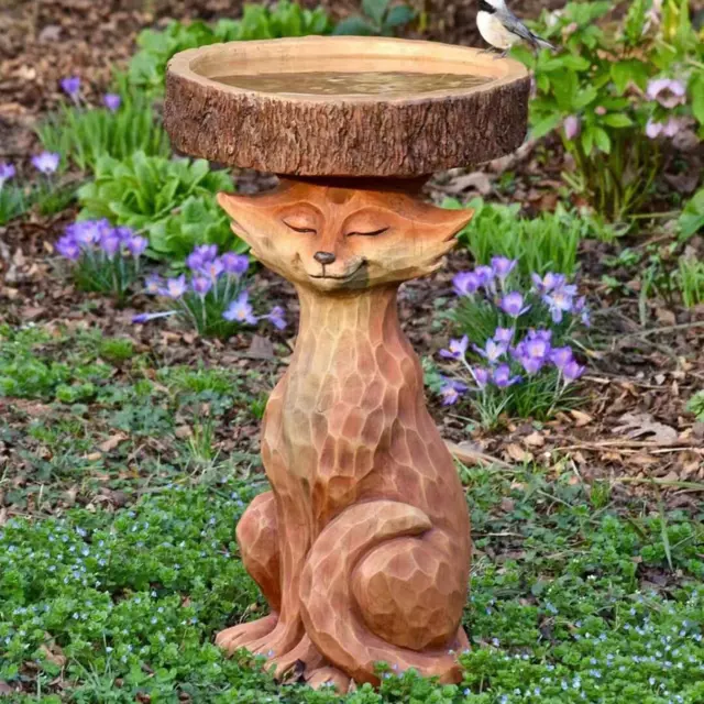 Harz-Futterspender für den Garten, Vogelbad, Lowrie-Statue, Tierskulptur zum