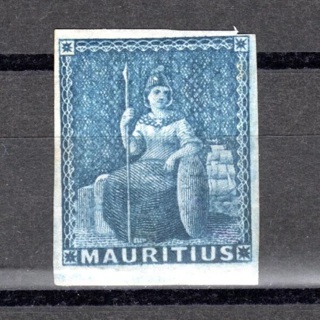 (10)Die Blau Mauritius Britannia 1858.