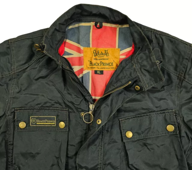 HOT ITALY Men BELSTAFF @ BLACK PRINCE BIKER PARKA COATED NYLON Jacket XL (Fit L) 2