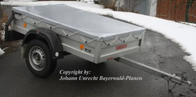 Bayerwald Anhängerplane Flachplane PROFI-Qualität bis Länge 2,80 m inkl. Zubehör