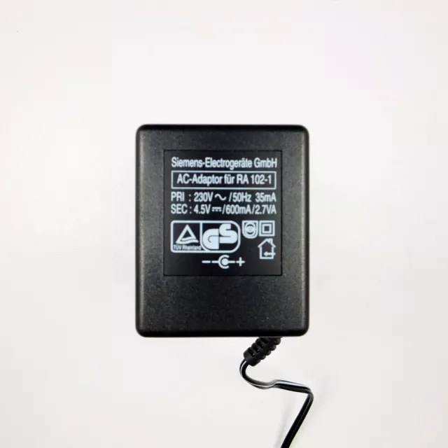 1 Siemens AC-Adapter für RA 102-1 Netzteil 4,5VDC 600mA *TOP* DE