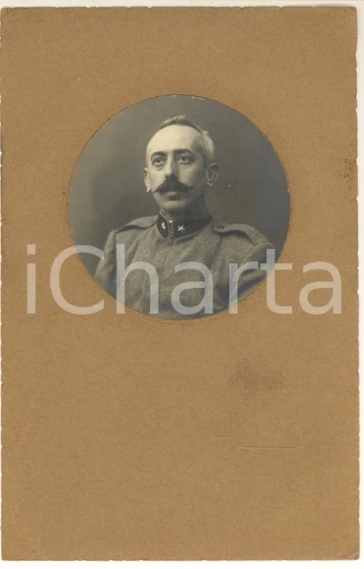 1910 ca MILANO Ritratto di un ufficiale in divisa *Foto G. B. GANZINI 17x26 cm