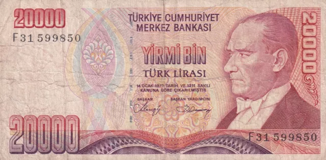 Turkey 20 000 Lirasi 1970