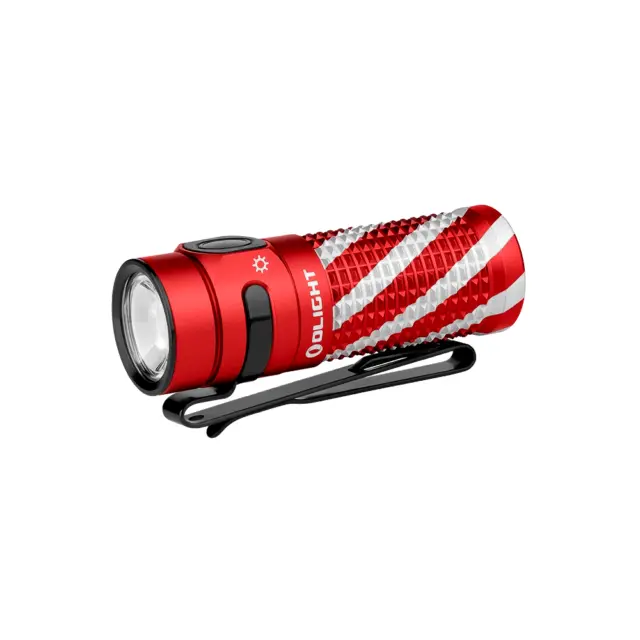 Olight Baton 4 Limited Edition Candy Cane Red Powerful  1300 Lumens EDC Torch