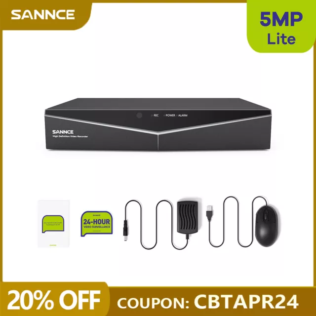 SANNCE 5MP Lite 8CH DVR Digital Video Recorder for CCTV Security Camera System