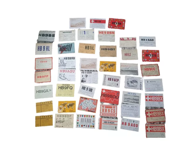 45 x Switzerland  Amateur Radio HAM QSL Postcards Cards 1940s-1980s.