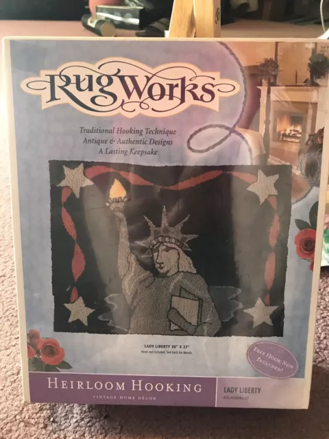 Rugworks Dama LIBERTY Estatua Herida Engancho ARTESANÍA 20"" x 27"" Ciudad de Nueva York