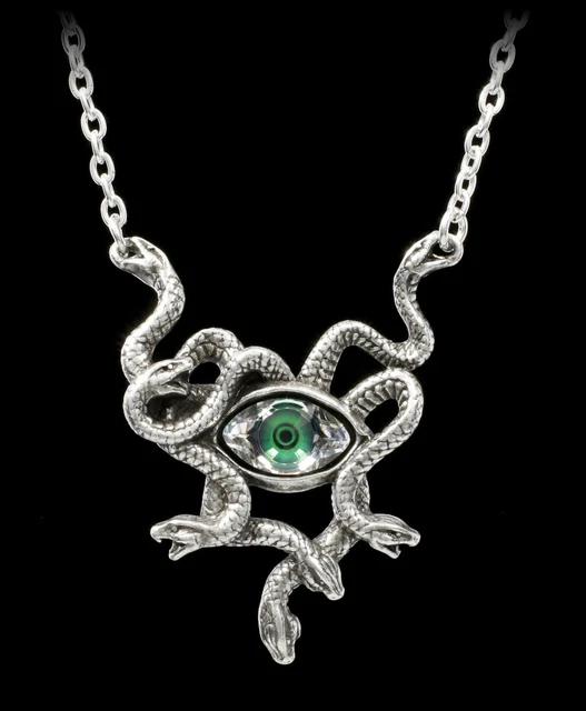 Collier Gothique Ras De Cou - Camée Méduse, Squelette Serpents, Noir, Artisanal Français