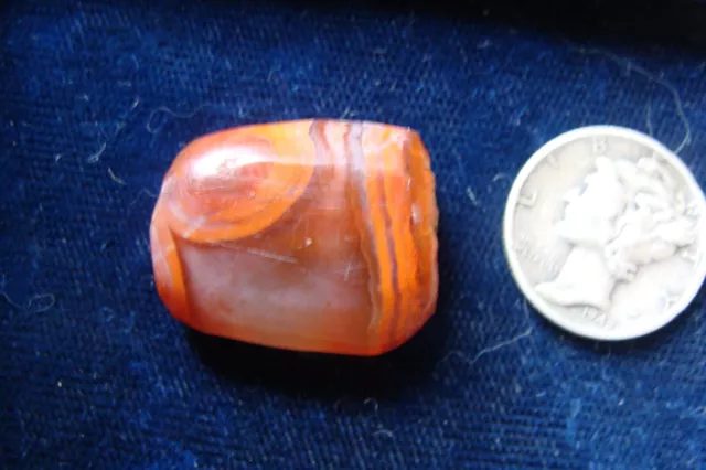 Rare ANCIENT MUNDIGAK AFGHAN BANDED CARNELIAN AGATE BEAD String Cut 5.7 gram C1