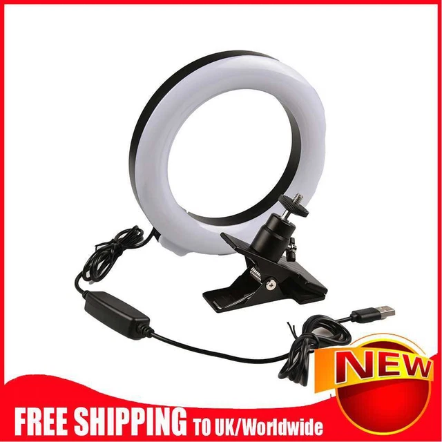 Kit de iluminación LED 6 pulgadas anillo selfie luz clip en computadora portátil anillo monitor