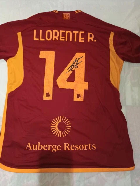 Maillot AS Roma Porté Match – Mancini – New Balance, Non Lavé, Souvenir De Joueur