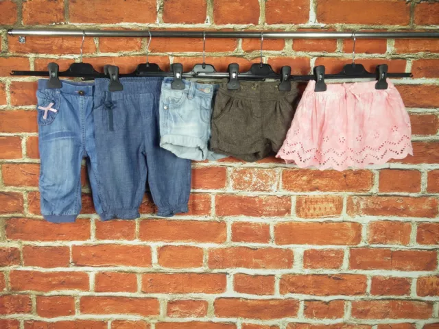 Baby Girls Bundle Age 6-9 Months 100% Next Jeans Shorts Skirt Winter Summer 74Cm
