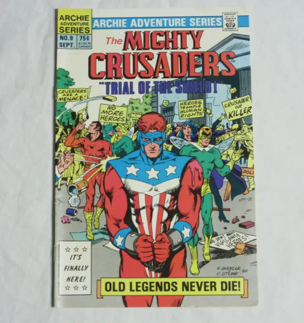 THE MIGHTY CRUSADERS #9 * Archie Adventure Comics * 1984 Comic Book - Vintage