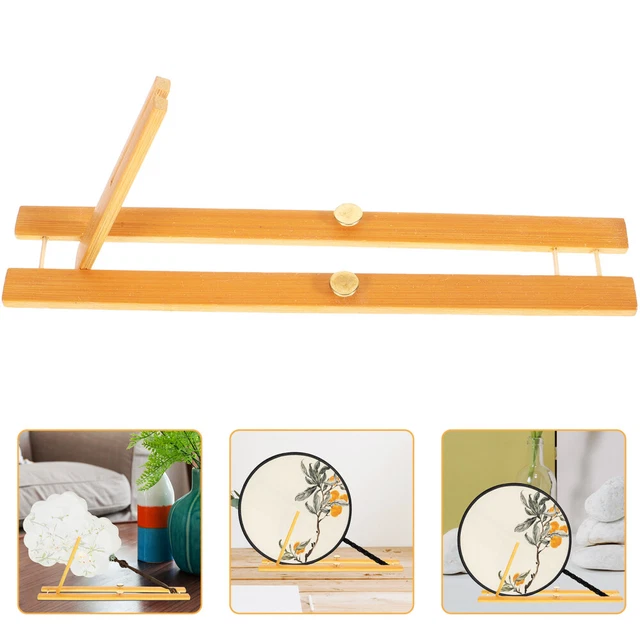 Japanese Style Slanting  Rustic Folding Fan Display Stand Fan Holder