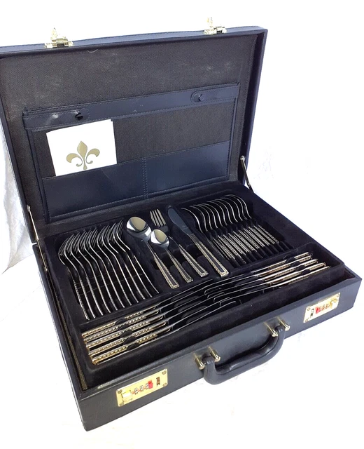 Ménagère Varaguen Inox 18/10 Doré 23 Carats - Ensemble Neuf Avec Défauts Mineurs