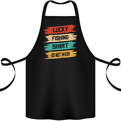 Lucky Fishing Shirt Fisherman Funny Cotton Apron 100% Organic