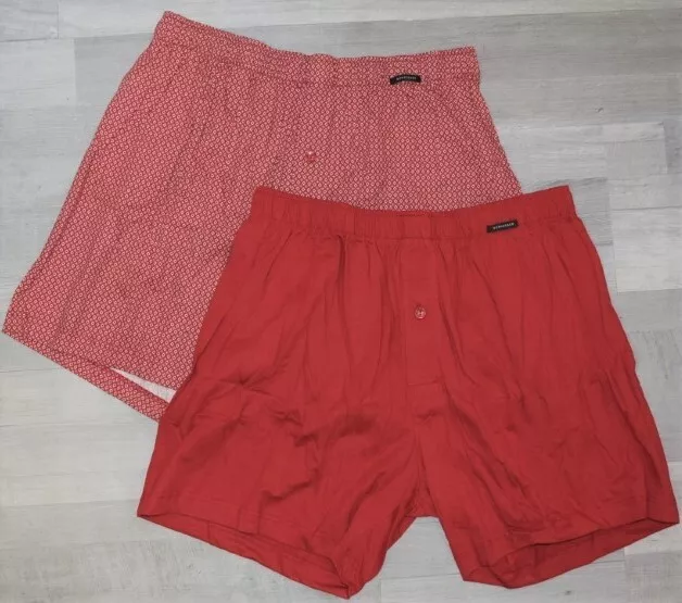 2er Pack SCHIESSER Herren Boxer Boxershorts Gr. 6/L rot Doppelpack mit Eingriff