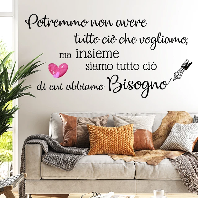 Adesivi murali frasi da parete scritta per muro wall stickers frase amore casa
