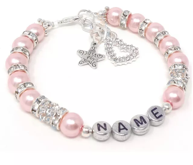 Personalised   Bracelet For Women Girls Charm Bracelet Crystal  Christening Gift