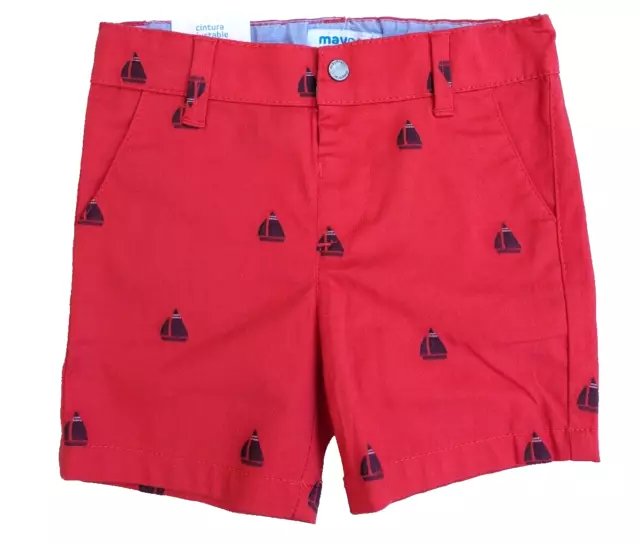 Mayoral Shorts Baby 9 Months Red Boys' Girls' Summer Designer Chinos Boats