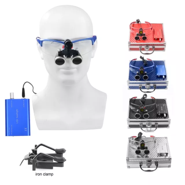 2.5X Dental Loupe Binocular Magnifier 5W LED Headlight with Filter Aluminium Box