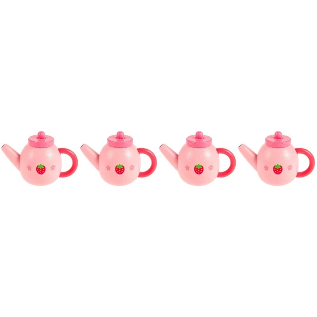 SET OF 4 Teapot Play House Kitchen Utensils Pretend Prop Mini Kettle