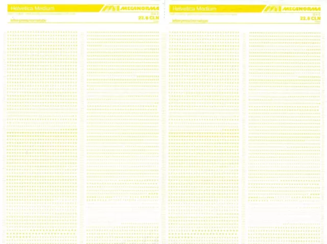 MECANORMA Dry Transfer Lettering 22.6 CLN#368 HELVETICA YELLOW 1.5/2/2.5mm