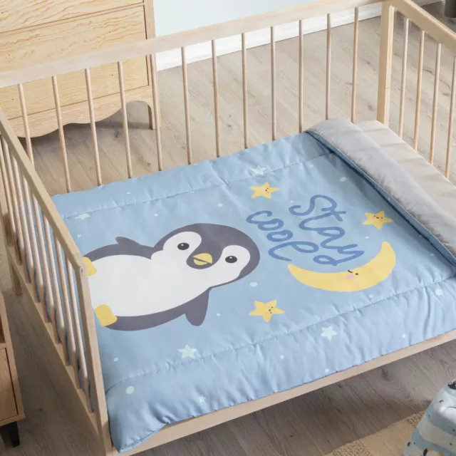 Pingüino Juego De Cuna Para Niños 3 Piezas 100% Algodón