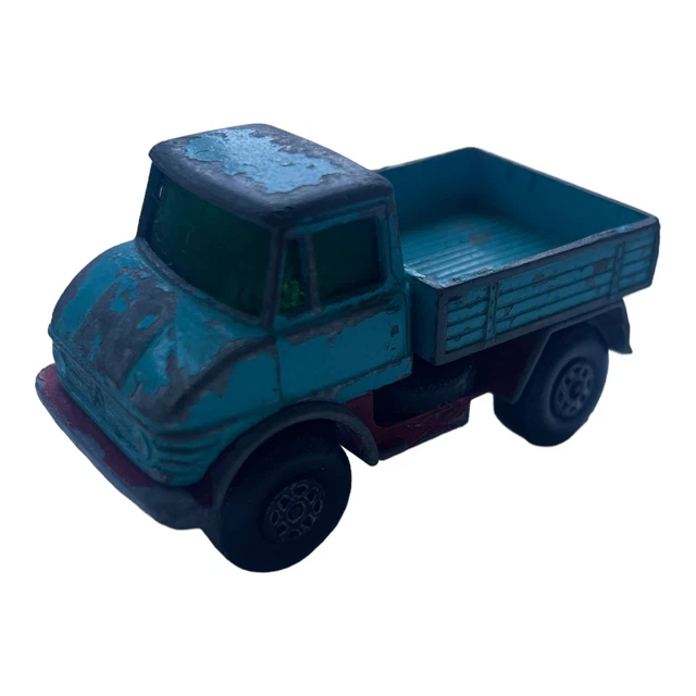 Camion UNIMOG Avec Remorque Matchbox Super Kings - Modèle 49 - Échelle 1/64 - Occasion Vintage