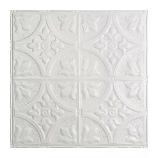 Great Lakes Ceiling Tile 2' x 2' Easy Installation Metal Matte White (Case of 5)