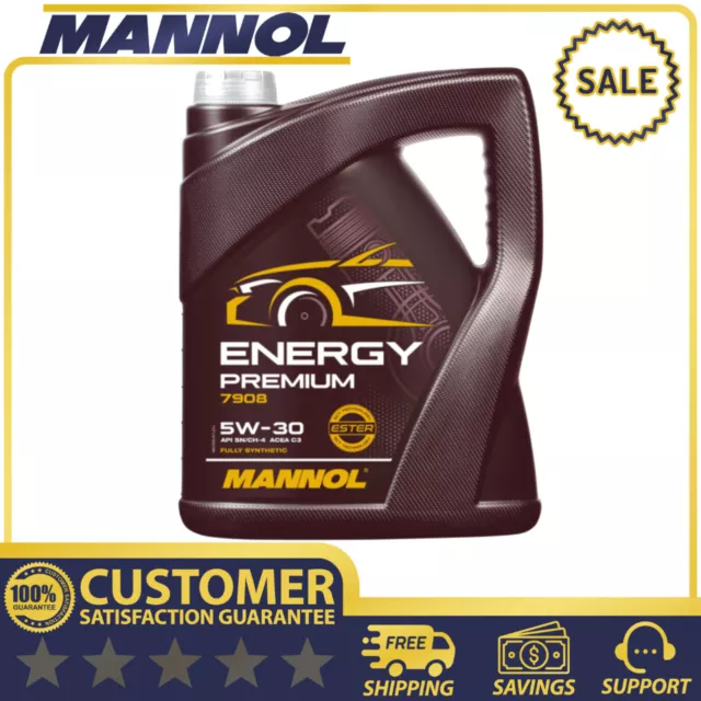 Mannol 5L Premium 5W30 Fully Synthetic Long Life Engine Oil Low Saps C3 Dexos2