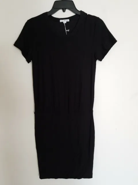 New James Perse Black Short Sleeve Jersey Tee Shirt Dress Size 1 (XS, S)