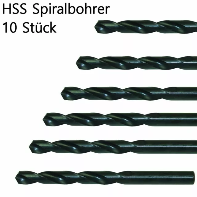 HSS Spiralbohrer 1,0- 13,0mm HSS-R Metallbohrer rollgewalzt DIN338 Stahl