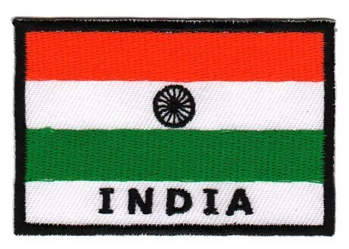 bb76★Flagge India Indien Aufnäher aufbügeln Bügelbild Patch Flicken 7 x 4,8 cm