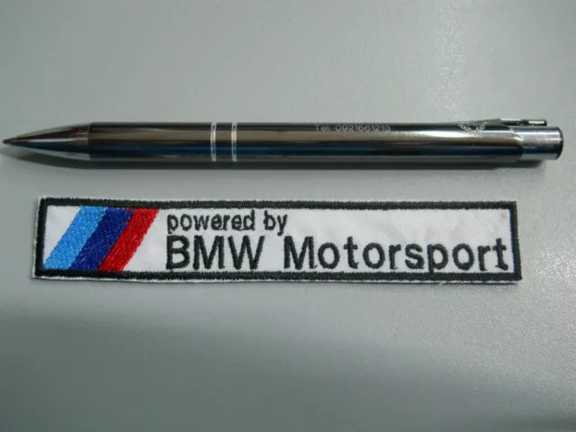 BMW STEMMA PATCH TOPPA RICAMATO powered by motorsport TERMOADESIVO cm 16,5 x 3