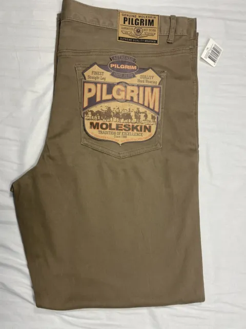 Pilgrim Moleskin Mens Straight Leg Jeans Brown Accorn Size 42 REGULAR FIT - BNWT