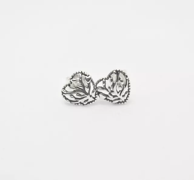 Genuine Family Tree Heart Sterling Silver Stud Earrings S925