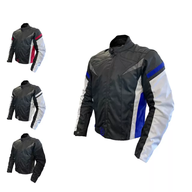 Giacca moto in tessuto protezioni CE manica staccabile gilet termico removibile